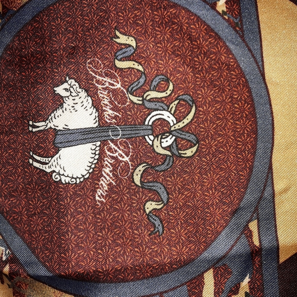 Brook Brothers deer print square scarf big size $100 - Picture 6 of 7